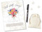 Gutschein Puzzle Geburtstagskarte Blumen, Personalisierbarer Geschenkgutschein zum Selberausfüllem mit Stift und Säckchen, Zeit statt Zeug für Männer Frauen zum Jahrestag Hochzeitstag Weihnachten