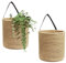 TSQZE 2er Pack Wandkörbe Zum Aufhängen, Aufbewahrungskörbe Mit Griff, Hängekorb Pflanzen Blumentopf Pflanzenkörbe, Korb Hängend Für Die Wand, Tür, Organizer Für Zimmer, Badezimmer (Braun)