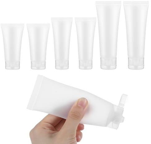 oruola 6pcs Travel Toiletry Bottles,Refillable Plastic Squeeze Bottle for Toiletries,Small Squeeze Bottle for Shampoo,Lotion,Leak-Proof Travel Bottles for Toiletries,Ideal for Travel,Gym(20/30/50ml)