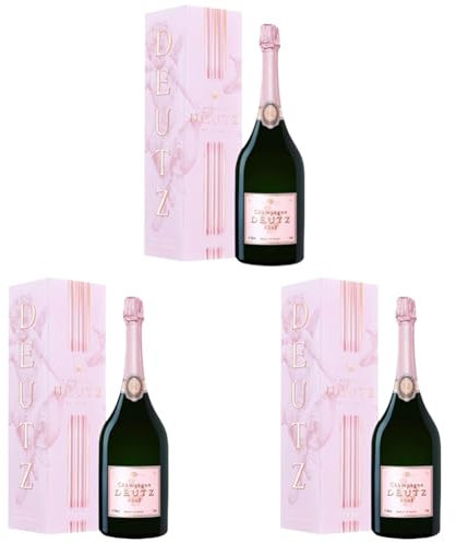 Deutz Champagne Rosé avec Emballage Cadeau, 750ml (Lot de 3)