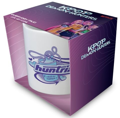K-Pop Demon Hunters Mug, White (Ramyeon) 315ml / 11oz Ceramic Cup, Official Licensed Anime Drinkware, Premium K-POP Merchandise for Fans & Collectors