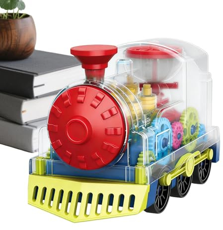 di ingranaggi musicali - Locomotiva ferroviaria a 3 velocità illuminata, locomotiva alimentata a batteria con effetti sonori | Giocattolo educativo interattivo Regalo di compleanno Scuola matern