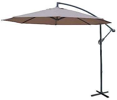 Alice's Garden - Parasol déporté rond Ø300cm - Hardelot - Taupe - Manivelle anti-retour | Toile déperlante | Facile à utiliser