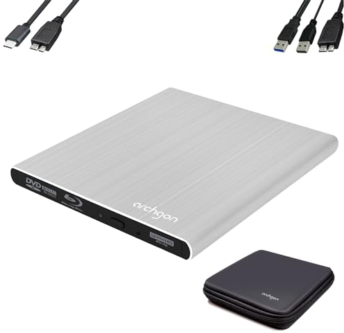 Archgon, lettore DVD e blu-ray argento argento USB 3.0 Style 4K UHD Player & USB-C & EVA