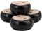 30mm Height Pack of 4 Black Eucalyptus Wood Round Bun Furniture Feet Sofa Cabinet Couch Legs