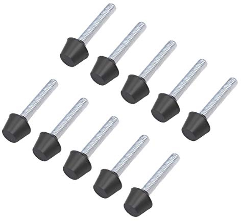 sourcing map Toggle Clamp Foot Rubber Head Carbon Steel M4x25mm 10pcs