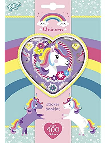 Unicorn Stickerbuch - Gestalte zauberhafte Einhornwelten mit 400 verschiedenen Motiven wie Einhörnern, Diamanten und Buchstabenstickern, für Scrapbooking und Bastelarbeiten