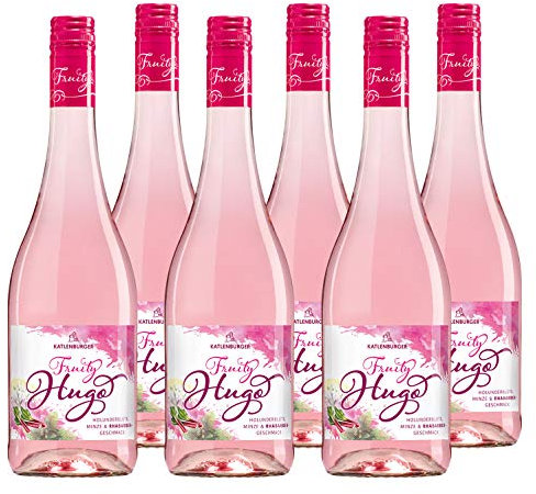 KATLENBURGER - Fruity Hugo Rhabarber | Erfrischendes Sommergetränk auf Basis von hochwertigem Fruchtwein. Inhalt: 6 x 0,75l mit 7% vol.