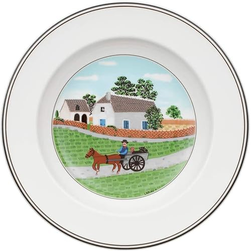 Villeroy & Boch Design Naif Bauer 1023372702 Lot de 6 assiettes creuses et 4 pailles en acier inoxydable EKM Living