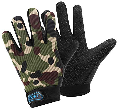 Accmor Kids Cycling Gloves, 4-10 Years Boys Girls Sport Gloves, Breathable Non-Slip Full Finger for Child Climbing Riding Biking Outdoor Sports