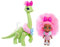 Cave Club GXP23 - Diva-Kiddie Puppe, ca. 8 cm, mit Dinosaurier und pinken Locken, mit Mode und Accessoires, ab 4 Jahren