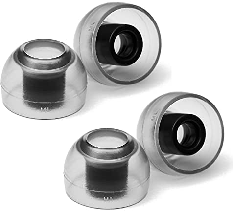 AZLA SednaEarfit Crystal Standard 2 Pairs (ML Size) - Earbud Tips for Wireless Headphones - Noise Canceling Earbuds Replacement Tips - Eartips Compatible with Shure, Sony, Beats, Jabra, and JBL