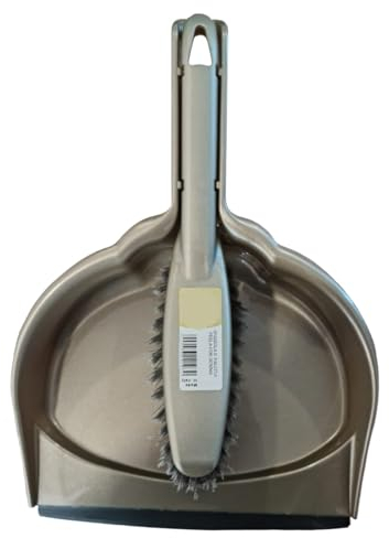 MAQA Escoba y recogedor de plástico, juego de recogedor de 22 x 30 cm con cepillo encajable, recogedor y escobilla para basura