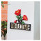 xuejuanshop Willkommen Schild Willkommenszeichen Wandmontage Vintage Gusseisen Rose Wanddekor, Welcome Tag Metallkunsthaus Plaque Gartenbar Cafe Store Tor Türzeichen Deko Home