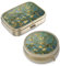 Pillendose Pillendose mit Spiegel Retro Kleine Pillendose für Geldbörse oder Tasche Bronze Pillendose oder Vitamine, Fischöl, Nahrungsergänzungsmittel, Pillen enthalten Reisegeschenke (2 STÜCKE)