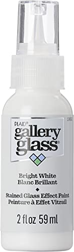 Gallery Glass, Hellweiße Buntglasfarbe, 59,1 ml, brillante glatte Oberfläche, perfekt für einfach aufzutragen, DIY Kunst und Handwerk, 19692