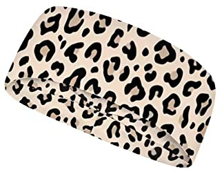 NDISTIN Sport-Stirnbänder mit Leopardenmuster für Frauen, rutschfeste Schweißbänder, Echthaarabdeckung, leicht zu reinigen, Workout-Stirnband, 1 Packung