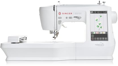 SINGER SE9180 Sewing & Embroidery Machine | 250 Built-in Stitches, 150 Embroidery Designs, 10 Fonts, 1-Step Buttonhole, 7 Touchscreen, Automatic Needle Threader & WiFi Connectivity