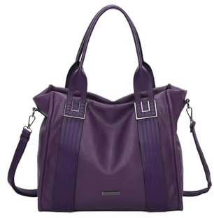 QUEEN HELENA Borsa Grande a Mano Morbida Capiente con Tracolla Donna M9012 (Viola)