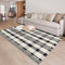 Aoczes Büffel Check Teppich 120x180cm Baumwolle Gewebt Schwarz und Off Weiß Kariert Teppich Baumwolle Teppich Waschbar Indoor Outdoor Teppiche für Veranda Eingang Patio Bauernhaus
