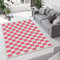 Damier Rose et Blanc Tapis de salon Modernes,Grille géométrique Tapis Absorbant Doux décoration d'art Tapis de Sol intérieur antidérapant Facile à Nettoyer,/50×80CM