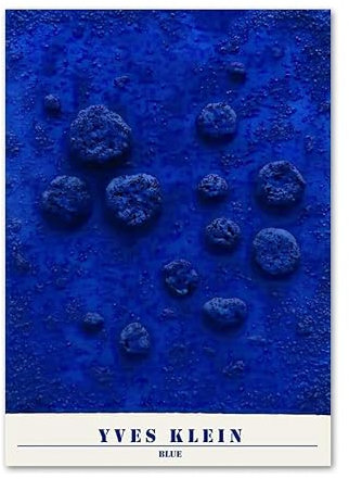 IPUDIS Yves Klein Blaues abstraktes Gemälde Leinwand Wandkunst Yves Klein Druck für Wohnzimmer Wohnkultur Bilder 50x70cm Ungerahmt