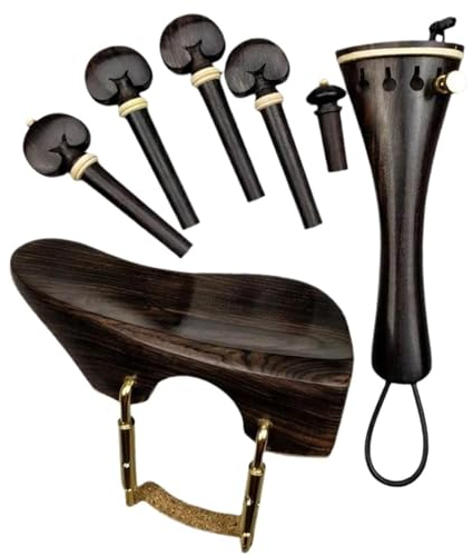 Violine Zubehör Kit 1 Set Violine Armaturen Teile, 4/4 Größe Kinn Rest Brecket Saitenhalter Darm Pegs Endpin Kork, Geige Zubehör