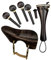 Violine Zubehör Kit 1 Set Violine Armaturen Teile, 4/4 Größe Kinn Rest Brecket Saitenhalter Darm Pegs Endpin Kork, Geige Zubehör