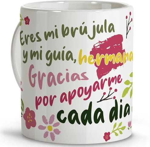 LolaPix Regalo para hermana mayor. Tazas originales para regalar. Regalo hermana. Regalos para hermanas. Taza cerámica 330 ml. FBA 2024