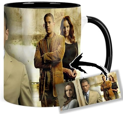 Prison Break Wentworth Miller Sarah Wayne Callies Tasse Innen & Henkel Schwarz Keramikbecher Mug
