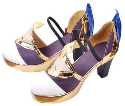 AOKLEY Game Yelan Scarpe per Cosplay, Stivali per Halloween, Carnevale, Cosplay, Bianco, 40