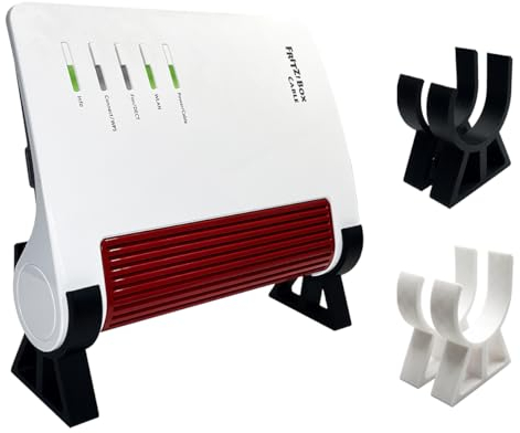 R-Satz Shop Soporte de pie para Fritzbox 6670 Cable y 7590 AX en blanco o negro (2 unidades), color blanco