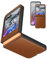 Eastcoo Coque fine pour Motorola Moto Razr 2024/Moto Razr 40 5G, [Cuir + Dos en polycarbonate rigide] [Support de charge sans fil] Coque de protection antichoc ultra-fine pour Motorola Razr 2024 5G,