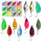 Jaczora 12 PCS Sea Fishing Spinners Set, Multi Colored Spinner Fishing Lures Fishing Spoons Lure Baits with Box for Trout Salmon Bass Fishing Set