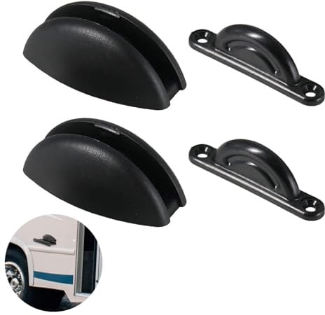 2 Pack Türhalter für Wohnmobil und Wohnwagen - Türfeststeller, Türreste (Schwarz)