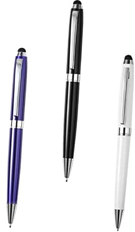 3 Stück Kapazitiver Stylus Stift für Tablette und Touchscreen aus Metall | Schwarz, Drehbarer Mechanismus, Glattes Schreiben, Stifthalterung, Universelle Nutzung für Tablette Pcs