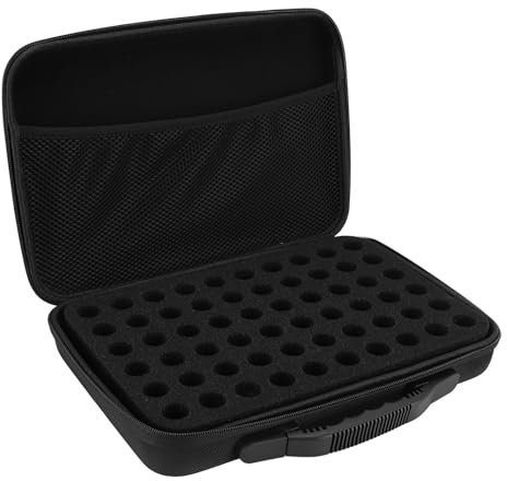 Fockety Tragetasche für Alkohol-Tinten-Aufbewahrung, Fasst 60 Flaschen, Hartschalen-Alkohol-Tintenetui und Miniatur-Farb-Organizer für Tinte und Farben, Farb-Reisebox-Behälter, Nur Koffer