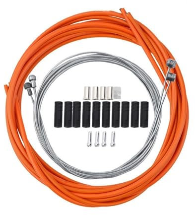 NORAZE 1 pz Cavo del Cambio del Freno della Bicicletta MTB Linea del deragliatore della Bici da Strada 2,5+2 m Guaina del Freno/Guaina del Cambio(Orange)