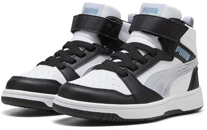 PUMA Rebound V6 MID Space Belle AC+ PS Sneaker, Black-Lilac Crush White, 21 EU