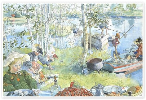 Posterlounge Krebsfang Poster | 30 x 20 cm von Carl Larsson Grün Wandbilder Wanddeko