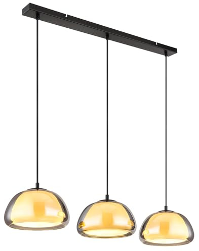 GLOBO Pendant Light Living Room Lamp Ceiling Light Glass Smoke Colour 3 Bulbs