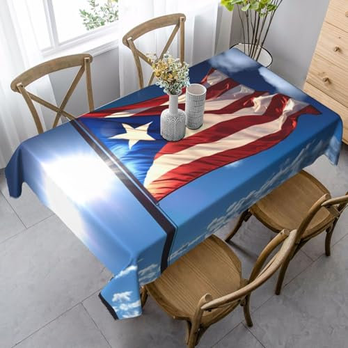 SABFWF Puerto Rico, rechteckige Tischdecke mit Flaggen-Druck, Thanksgiving-Tischdecke, dekorative Tischdecke