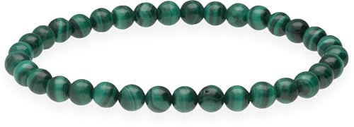 Lebensquelle Plus Kugelarmband | Perlen Armband 6 mm | Hochwertiges Edelsteinarmband | Natur Stein Edelsteinarmband dehnbar (Malachit)