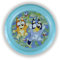 Plato de plástico reutilizable Bluey de 21,5 cm con bordes elevados para la hora de la cena, vajilla de alimentación independiente sin BPA, plato impreso para niños mayores de 4 años.