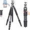 INNOREL Carbon Fiber Camera Tripod GT254C Professional Compact Portable Tripod for DSLR Camera Lightweight Camera Stand with Low Gravity Center Ballhead Special-Shaped Center Column Load 33.1lb/15kg
