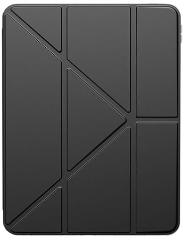 A-BEAUTY Coque Compatible avec Samsung Galaxy Tab S8 Plus 2022 / S7 FE 2021 / S7 Plus 2020 12.4-Pouces, Étui Housse Transparente Antichute, Support Forme de Y 6 en 1, Noir