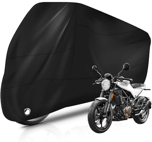 katmerio Motorradabdeckung, Motorrad Abdeckplane, 210D Wasserfestes UV-Beständiges Motorradgarage, Motorradgarage Schutzhülle, Motorradabdeckung Outdoor (245cmx105cmx125cm)