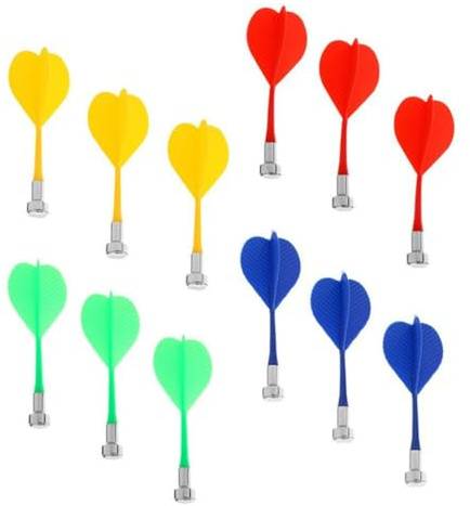 Zambuph 12 Stück/Set verschleißfeste professionelle magnetische Dartpfeile mit flachem Kopf für das Indoor Spiel Boomerang Safety Replacement Darts