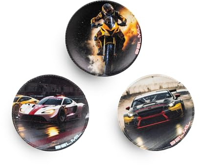 Belmil Patches mit Klettverschluss Set 3-teilig- kompatibel mit Schulranzen Comfy/Smarty (Race on the Road)