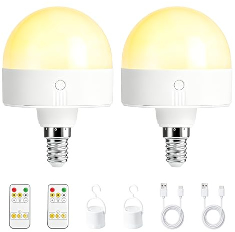 2 Stück E27 Wiederaufladbare Glühbirne mit Fernbedienung, Dimbaar met Afstandsbediening – 3 Kleuren Instelbaar, Magnetisch Afneembaar – Sfeerverlichting set voor Kroonluchter, Lampenkap & Decoratie